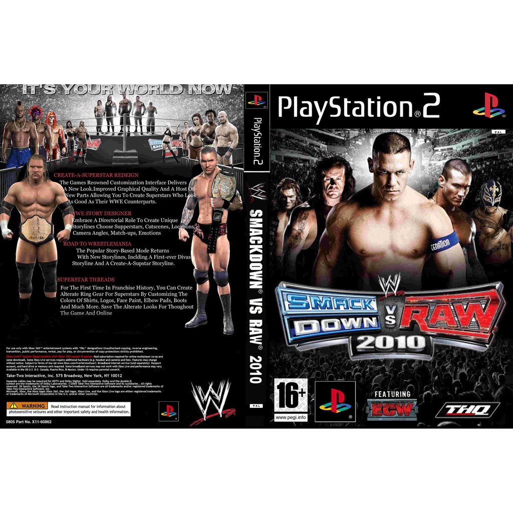 แผ่นเกมส์-ps2-ร้านเปิดใหม่-wwe-smackdown-vs-raw-2010-usa