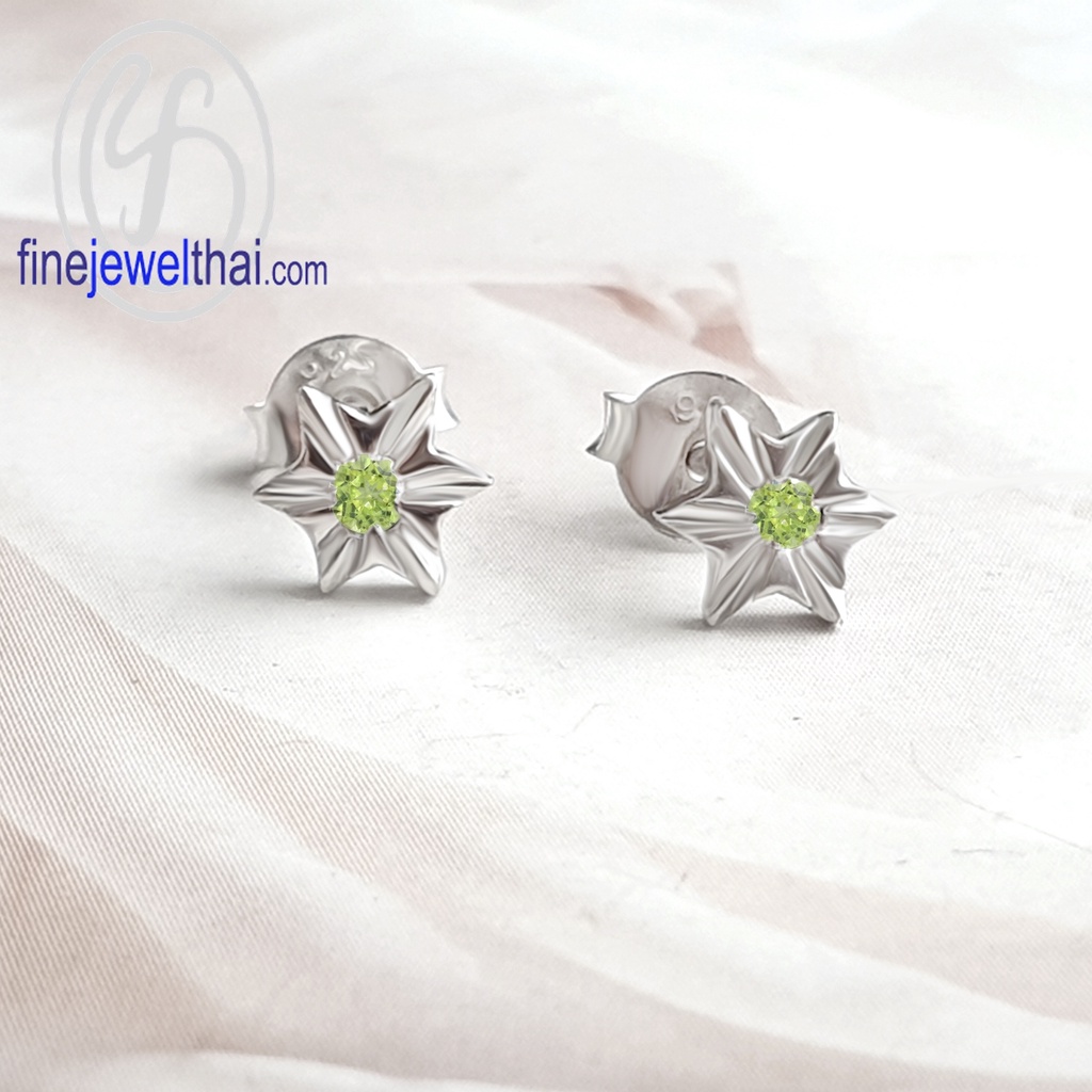 finejewelthai-ต่างหูเพอริดอท-เพอริดอท-ต่างหูเงินแท้-ต่างหูพลอย-peridot-silver-earring-birthstone-e1156pd-p