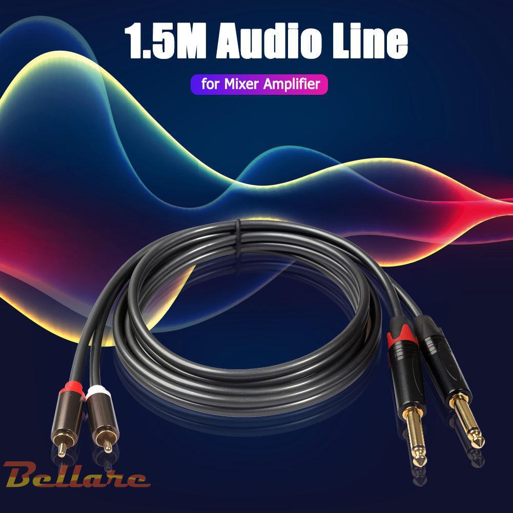 bel-4-9-ft-dual-6-35-มม-1-4-ts-mono-male-to-dual-rca-male-อะแดปเตอร์สายเคเบิ้ลเสียง