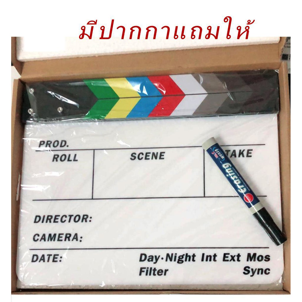 clapper-board-acrylic-movie-action-slate-clapper-board-ลูกตุ้มคณะอะคริลิค-มีปากกาแถมให้