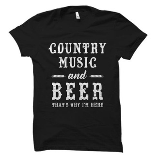 เสื้อยืดโอเวอร์ไซส์GILDAN เสื้อยืด พิมพ์ลาย Country Music And Beer That S Why I M Here สําหรับทุกเพศS-3XL
