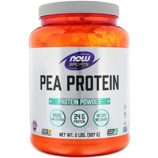 สินค้า Now Foods, Sports, Pea Protein, Natural Unflavored, 2 lbs (907 g)