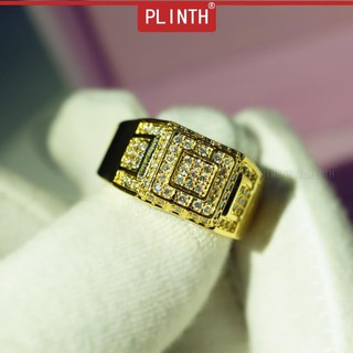 PLINTH แหวนทองคำ 24K หมั้นเพชรแฟชั่นเพชรเต็ม186
