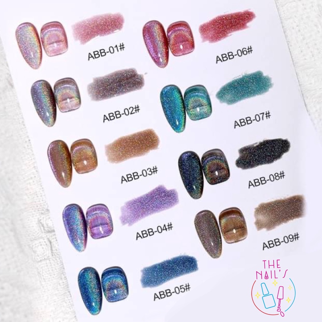 พร้อมส่ง-สีโฮโลแกรม-สีลูกแก้วโฮโลแกรม-สีรุ้ง-โฮโลแกรม-as-15ml-abb