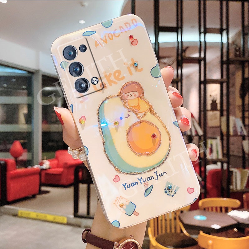 2021-new-เคสโทรศัพท์-oppo-reno-6z-6pro-5g-case-soft-phone-casing-ins-glitter-rhinestone-cartoon-cute-bling-honey-peach-fruits-cover-เคส-reno6-z-pro-reno6z-reno6pro