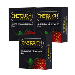 ถุงยาง 52 วันทัช สตรอเบอรี่ ชุด 3 กล่อง (One Touch Strawberry Pack 3)