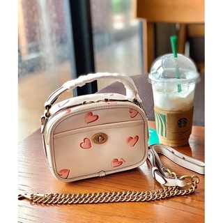 💥COACH LUNCHBOX TOP HANDLE WITH HEART PRINT