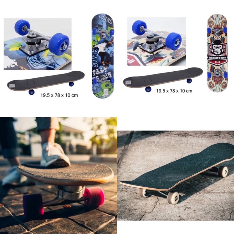 ใส่โค้ด-tkbppbl-รับส่วนลด-50-สเก็ตบอร์ด-4-ล้อ-skateboard-สเก็ตบอร์ดแฟชั่น-ลายสวย