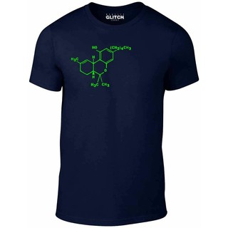 [100% Cotton] เสื้อยืดผู้ชาย Cannabis MOLECULE-Weed Bong