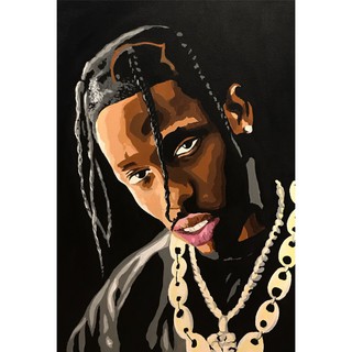 ทราวิส สก็อตต์ Travis Scott โปสเตอร์ Poster แร็ปเปอร์ Rapper Hiphop ฮิปฮอป โปสเตอร์ รูปภาพ ตกแต่งผนัง Music