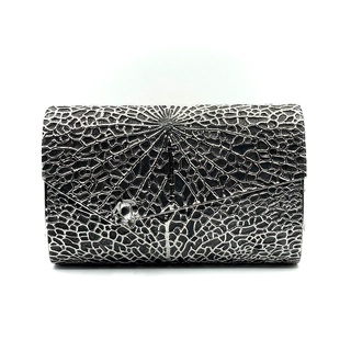 สอบถามสต๊อคก่อนสั่งซื้อ❗กระเป๋าเงินแท้ 925 ลายใบบัว : DSP 925 Sterling Silver Clutch Shoulder Bag [WSPP0078]