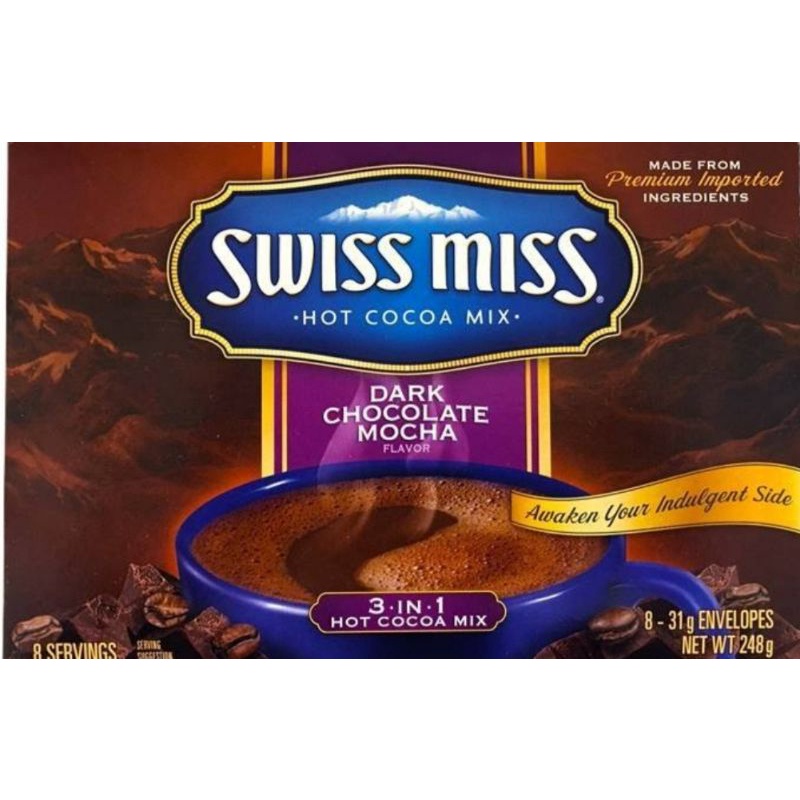 ภาพสินค้าSwiss Miss​ Dark ​Chocolate​ Premium​ 3in1 ขนาด 8ซอง จากอเมริกา จากร้าน akebangkaesudjai บน Shopee ภาพที่ 1