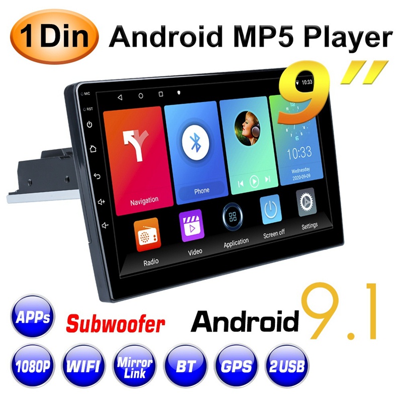 เครื่องเล่นมัลติมีเดีย-วิทยุ-fm-gps-นําทาง-mp5-1-din-android-9-1-หน้าจอสัมผัส-9-นิ้ว-ปรับได้-สําหรับรถยนต์