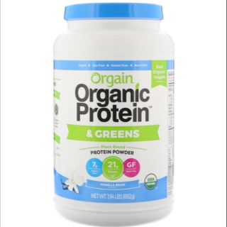 สินค้า Orgain, Organic Protein & Greens Protein Powder, Plant Based, Vanilla Bean, 1.94 lbs (882 g)