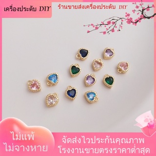 💖เครื่องประดับDIYขายส่ง💖จี้เพทาย รูปหัวใจ ชุบทอง 14k ขนาดเล็ก สําหรับทําเครื่องประดับ สร้อยข้อมือ ต่างหู DIY[จี้/ห้อยลูกปัด/สร้อยข้อมือ/สร้อยคอ/ต่างหู]