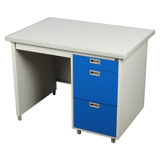 โต๊ะทำงาน โต๊ะทำงานเหล็ก LUCKY WORLD DX-35-3-RG 100 ซม. สีน้ำเงิน เฟอร์นิเจอร์ห้องทำงาน เฟอร์นิเจอร์ ของแต่งบ้าน DESK ST