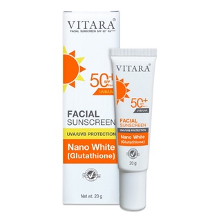 VITARA Facial sunscreen SPF50+ PA++ 20 G ครีมกันแดดผสมกลูตาไธโอน 1 กล่อง