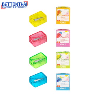 Deli H034 Pencil Sharpener กบเหลาดินสอนีออน (คละสี 4 ชิ้น) กบ กบเหลาดินสอ กบเหลาแฟนซี เครื่องเหลาดินสอ school กบเหลา