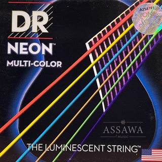 สายกีต้าร์โปร่ง DR เลือกสีด้านใน สายเรืองแสง รุ่นใหม่ล่าสุด ของแท้100% สาย กีต้าร์โปร่ง DR STRING NEON สายเคลือบ