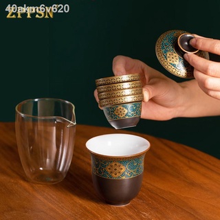 Travel tea set☎ZPPSN ญี่ปุ่นชุดชาเดินทางกลางแจ้งแบบพกพาถ้วยด่วน Kung Fu ชามชาเซรามิกหนึ่งหม้อสี่ถ้วย Small