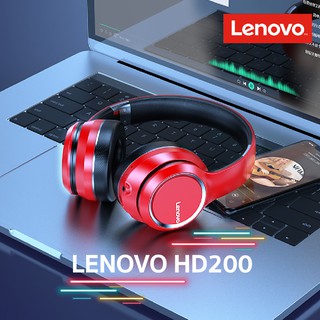 สินค้า Lenovo HD200 หูฟังบลูทูธ Headphone 300 mAh Bluetooth 5.0 หูฟังแบบครอบหู หูฟังบลูทูธไร้สาย