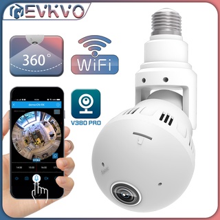 สินค้า Evkvo 4MP WIFI IP E27 Bulb CCTV กล้องวงจรปิดไร้สาย V380 360 กล้องพาโนรามา สี Night Vision กล้องวงจรปิดรักษาความปลอดภัย