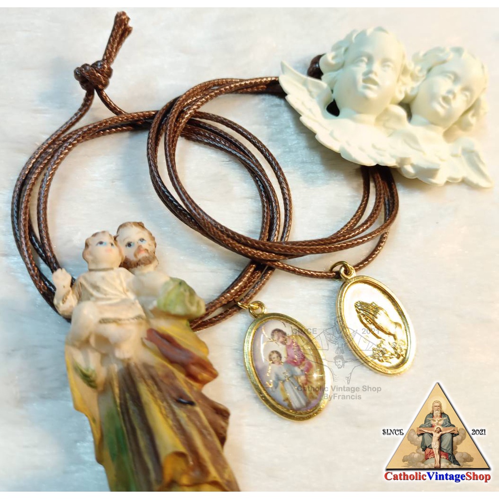 necklace-สร้อยเชือก-สร้อยคอ-เชือกน้ำตาล-เชื่อกดำ-พระเยซู-นักบุญยอแซฟ-พระแม่มารีย์-cathlic-คาทอลิก-คริสต์-italy