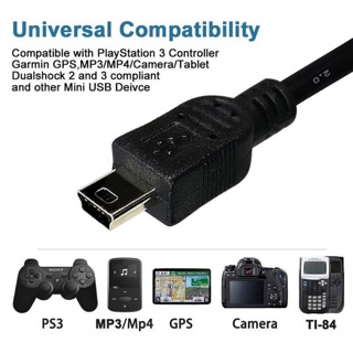 สินค้า สายชาร์จ สายกล้องติดรถ กล้องถ่ายรูป  USB To Mini USB 5pin dash camera charger cable ความยาว 1.5m. 3m. 5m.