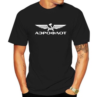 เสื้อยืดพิมพ์ลายแฟชั่น [พร้อมส่ง] เสื้อยืดลําลอง แขนสั้น พิมพ์ลายโลโก้ Aeroflot สําหรับผู้ชาย