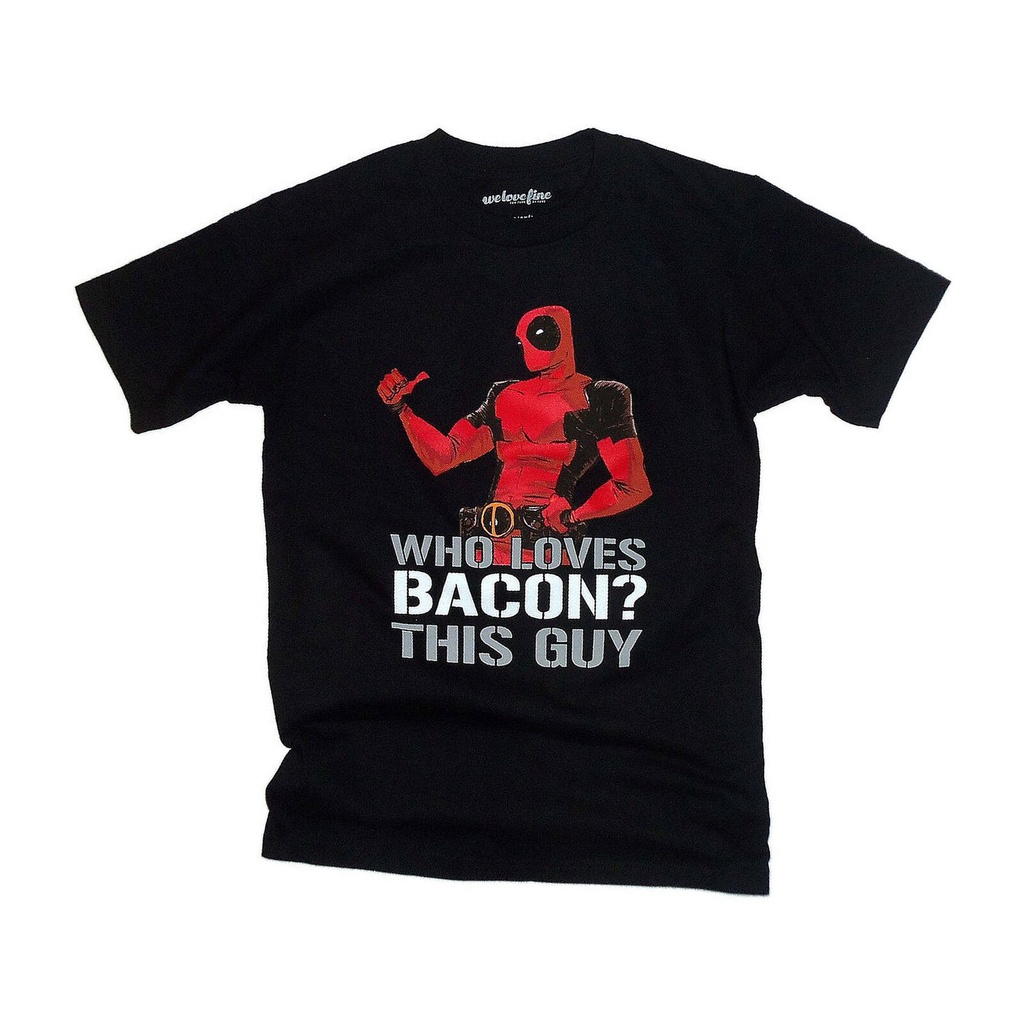 เสื้อยืดลําลอง-แขนสั้น-พิมพ์ลาย-marvel-deadpool-who-loves-bacon-แฟชั่นฤดูร้อน-สําหรับผู้ชาย