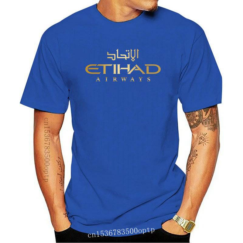 เสื้อยืดผ้าฝ้ายพิมพ์ลายคลาสสิก-available-เสื้อยืดแขนสั้น-พิมพ์ลายโลโก้-etihad-airways-emirati-airline-สไตล์วินเทจ-สําหร