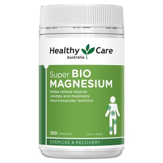 Healthy Care Super Bio Magnesium เฮลท์ตี้ แคร์ ซูเปอร์ไบโอ แมกนีเซียม 100 แคปซูล