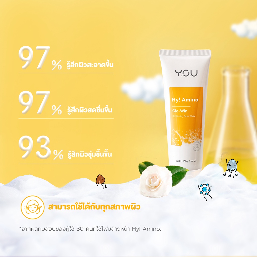 ภาพสินค้าYOU Hy Amino Glo-Win Brightening Facial Wash จากร้าน y.o.u_thailand_official บน Shopee ภาพที่ 6