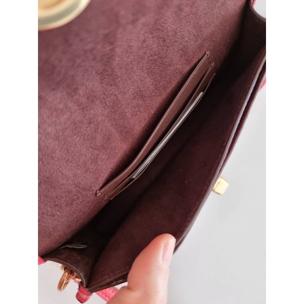 กระเป๋าคล้องมือ-coach-originals-wristlet-in-signature-canvas-coach-c2299-im-khaki-fuchsia-ลายซีสีน้ำตาล-สายสีชมพู