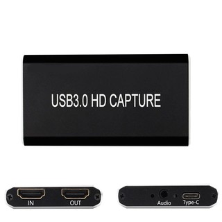 USB 3.0 ประเภท C, HD 1080P 60fps เกมเครื่องบันทึกวิดีโอสำหรับ PS3 PS4 ทีวีกล่อง Twitch OBS YouTube สดสตรีมมิ่ง