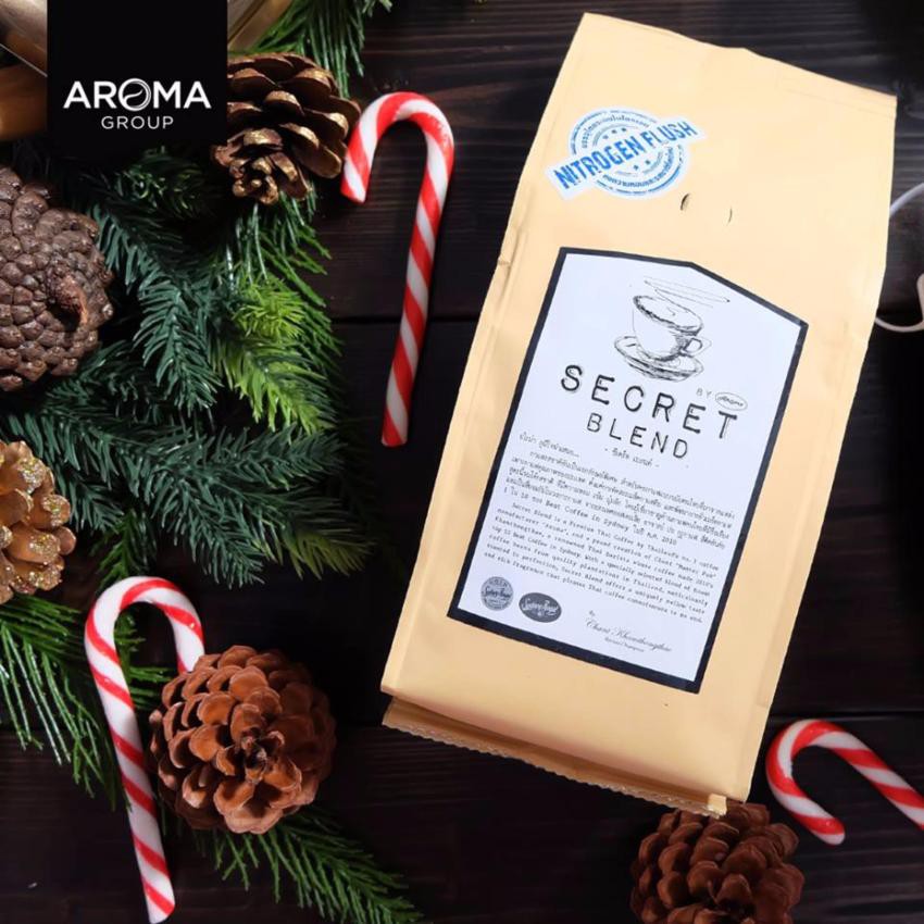 aroma-coffee-เมล็ดกาแฟคั่ว-secret-blend-ชนิดเม็ด-250-กรัม-ซอง