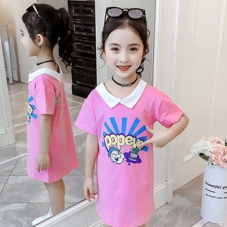 Bykidsเสื้อผ้าเด็กชุดเดรสเด็กผู้หญิงใส่ได้ทั้ง2แบบทั้งหน้าและหลังซื้อ1เหมือนได้2