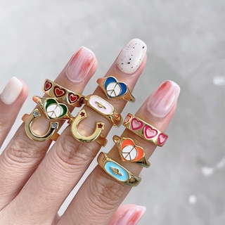 ภาพขนาดย่อของภาพหน้าปกสินค้าแหวน แหวนโลหะ แหวนสไตล์เกาหลีพร้อมส่งในไทย จากร้าน y.m.w บน Shopee