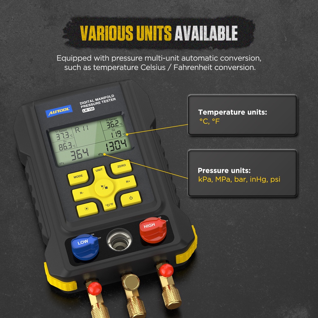 autool-lm150-มาตรวัด-manifold-แบบดิจิตอล-สำหรับการเติมสารทำความเย็นและการตรวจสอบความดัน-hvac-การรั่วไหลของสูญญากาศและการทดสอบอุณหภูมิ