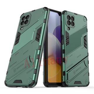 เคส Samsung Galaxy A22 4G / 5G Case Shockproof พลาสติกแบบแข็ง Armor Stand Phone Casing Samsung A22 GalaxyA22 Back Cover