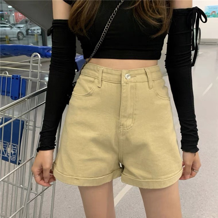 กางเกงยีนส์ขาสั้นผู้หญิง-กางเกงสไตล์เกาหลี-ใส่สบาย