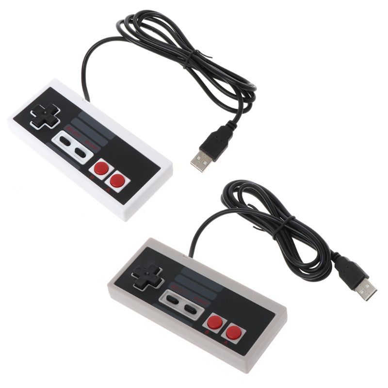 lucky* USB Gaming Controller Plug-Play Plastic Black+Gray for NES PC ...