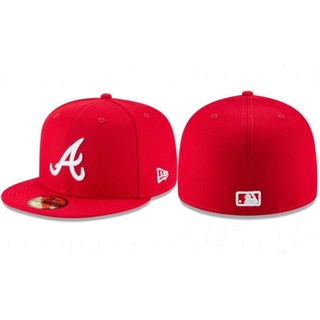 หมวกแก๊ป ผ้าฝ้าย ปักลายตัวอักษร MLB Atlanta Braves สําหรับผู้ชาย และผู้หญิง 4JEY