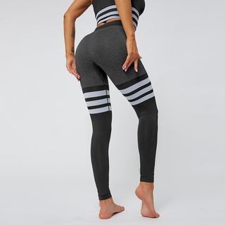 Women Yoga Pants Stripe Seamless Leggings Sport Fitness Push Up Gym Leggings