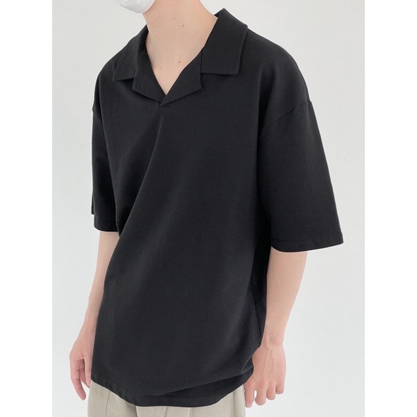 oversize-polo-for-men-2color-เสื้อโปโลคอปกแฟชั่นเกาหลี