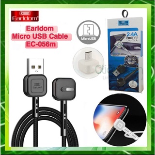 สายชาร์จมือถือ Earldom 2 in 1 สาย 90 ํ Fast Charing &amp; Data Transfer Cable Micro USB EC-056m #