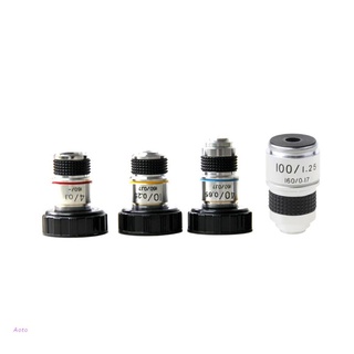 AOTO 4X 10X 40X 100X High Quality Microscope Objective Lens Achromatic Objective Laboratory Biological Microscope parts