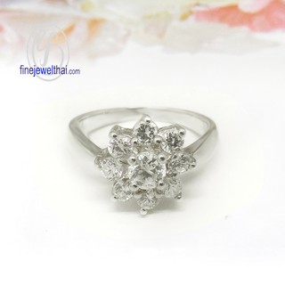 Finejewelthai แหวนเพชร-แหวนเงิน-เพชรสังเคราะห์-เงินแท้-แหวนหมั้น-แหวนแต่งงาน-Diamond CZ-Silver-Wedding-Ring - R1152cz