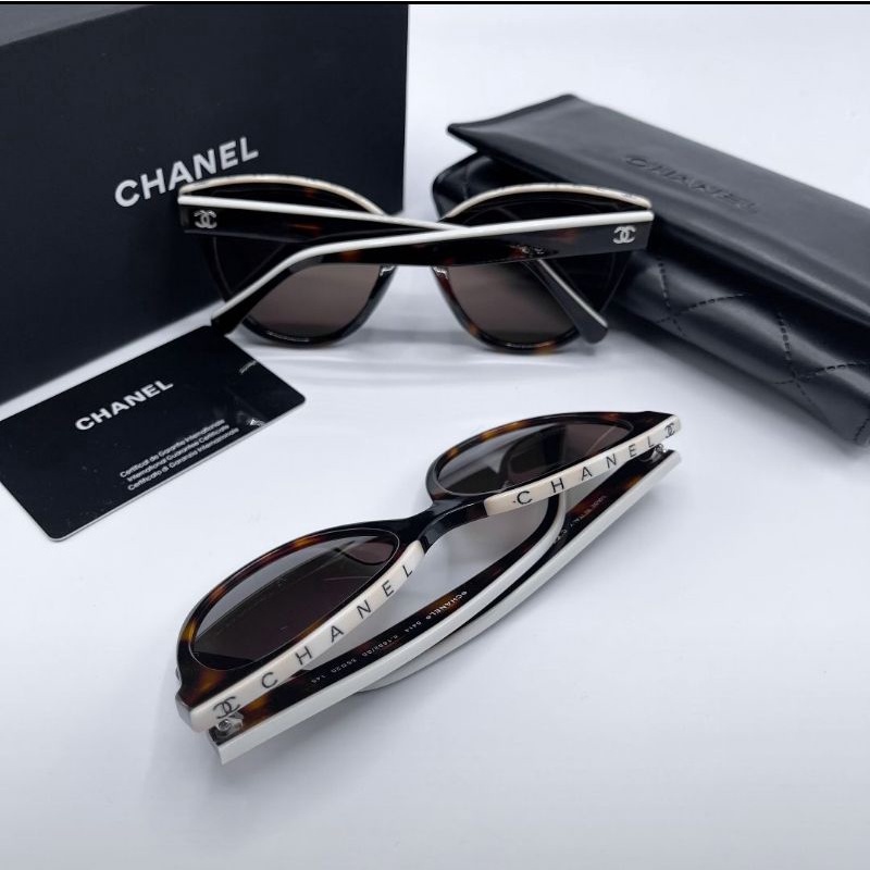 CHANEL Sunglasses Butterfly Eyeglasses 4274-Q Dark Green Gold Frames NIB  2022