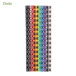 Dudu ป้ายแท็กตัวเลข C-Type หลากสีสําหรับสายไฟ 2-3 มม. 150 ชิ้น